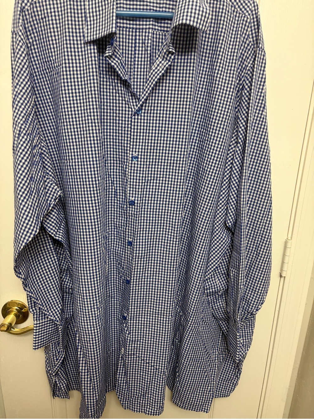 Men's Blue Check Button-Up Shirt